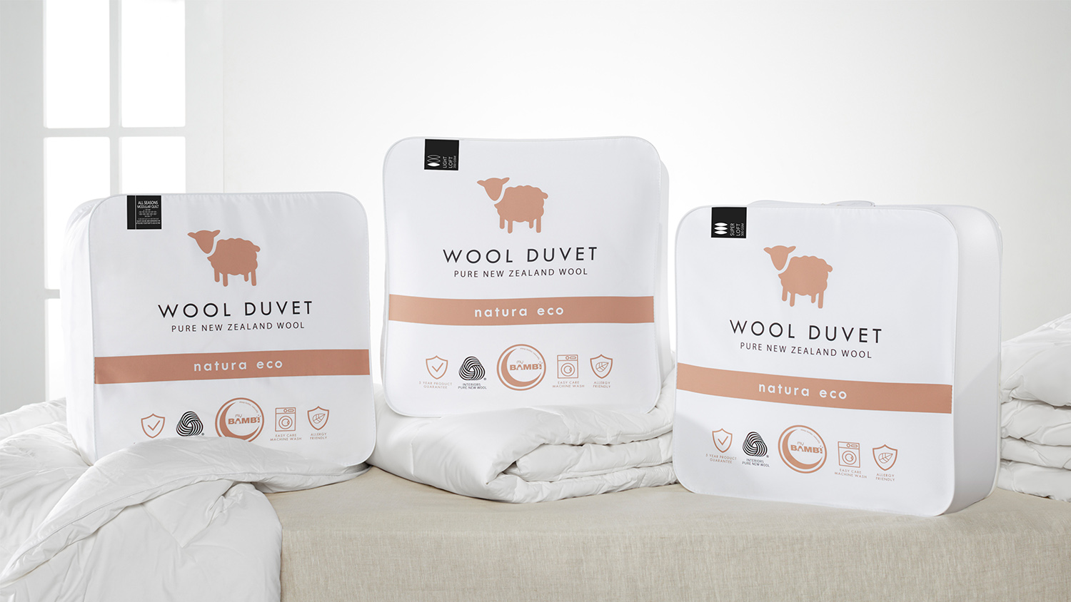 Natura Eco NZ Wool 500gsm Duvet Inner by Bambi